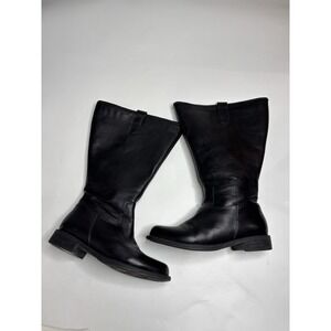 David Tate Women's 9 Vermont Boots Black Soft Leather Lace-Up Wide Calf Classy